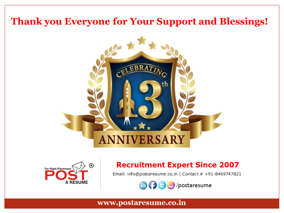 celebrating 13th anniversary of post a resume