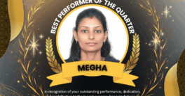 Best Performer of the Quarter award going to Megha Lakhlani! Congratulations!