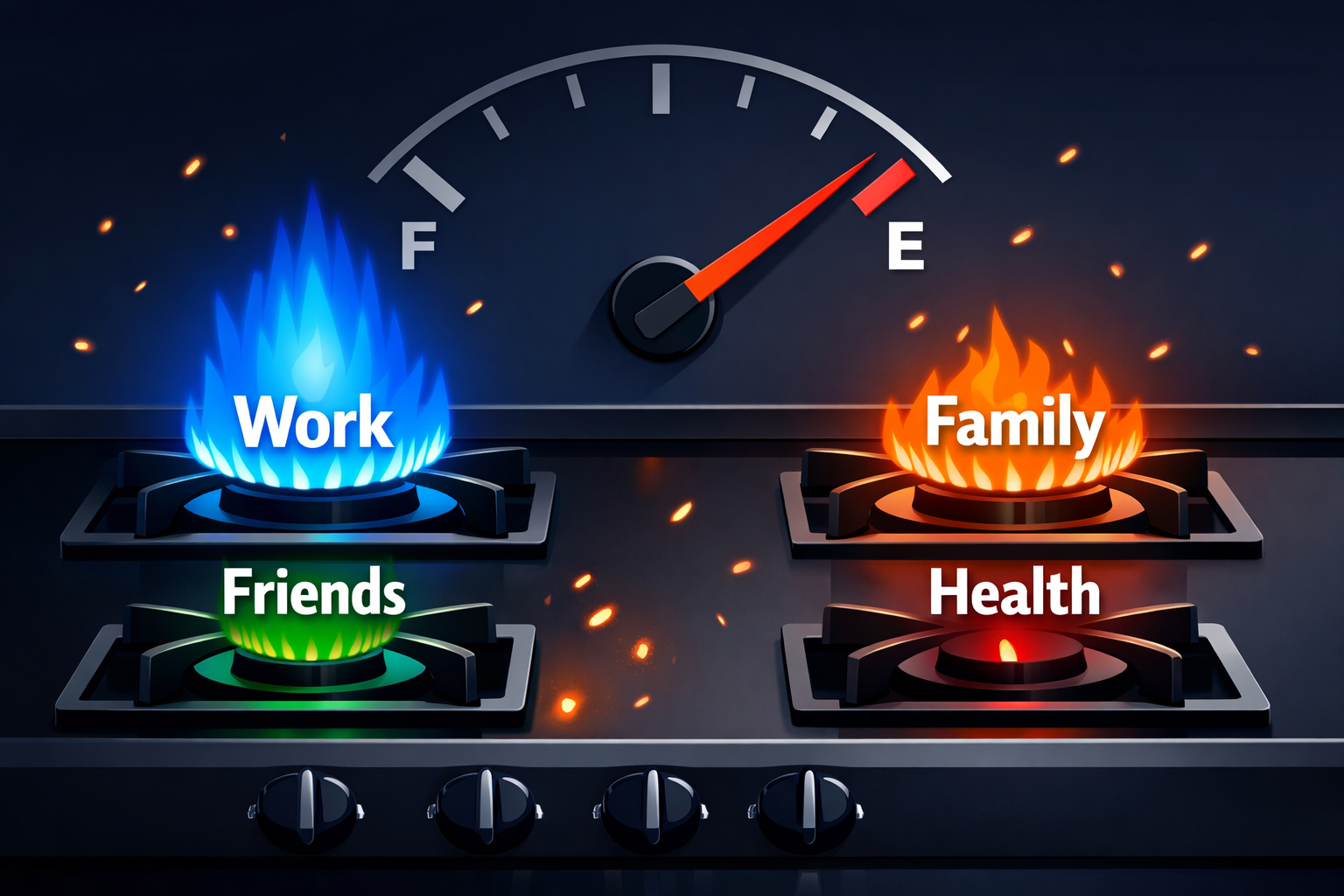 Four Burners Theory Explained: Why Work-Life Balance Is a Myth (And How to Thrive Anyway)